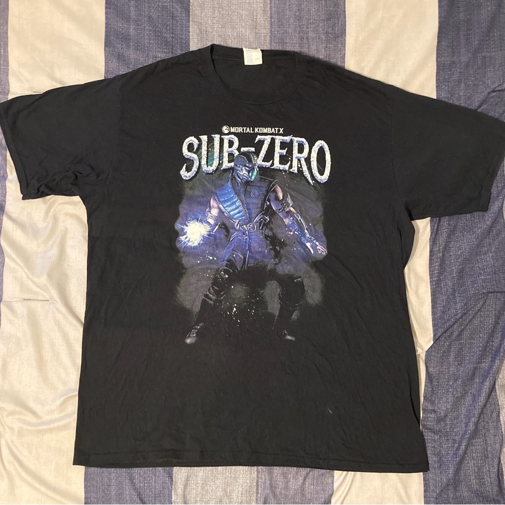 Mortal Kombat X Sub Zero Mens Graphic T Shirt Sz XL Black